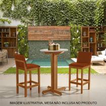 Kit 2 Banquetas Alta Luxo Pérola com Encosto Estofada em Veludo Terracota Madeira Maciça Castanho Kit 2 Banquetas Alta Luxo Pérola com Encosto Estofada em Veludo Terracota Madeira Maciça Castanho