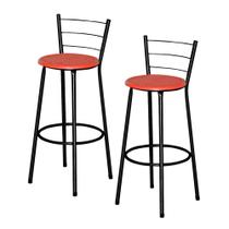 Kit 2 Banquetas Alta Para Cozinha Balcão Epoxi Preta Cristal
