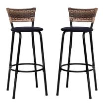 Kit 2 Banquetas Alta Para Cozinha Bancos Balcão Bistrô Area Gourmet Lazer Americana Bares Bancada Itagold