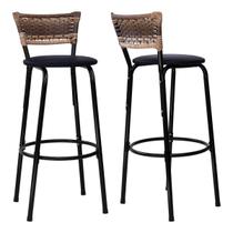 Kit 2 Banquetas Alta Para Cozinha Bancos Balcão Bistrô Area Gourmet Lazer Americana Bares Bancada Itagold