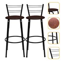 Kit 2 Banquetas Alta Para Cozinha Gourmet Bancada Balcão Bar Bancos Area Lazer 70cm Itagold