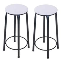 Kit 2 banquetas alta sem encosto cozinha bar balcão