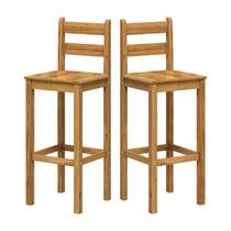 Kit 2 Banquetas Altas 100% Madeira Maciça Martin Espresso Móveis