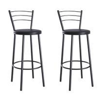 Kit 2 Banquetas Altas Aço com Assento Estofado Multimóveis CR50260 Kit 2 Banquetas Altas Aço com Assento Estofado Multimóveis CR50260