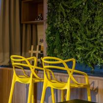 Kit 2 Banquetas Altas Alegra Espresso Móveis Amarelo