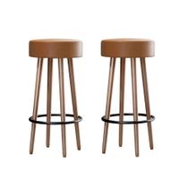 Kit 2 Banquetas Altas Berlim material sintético Amarula - Loja Sheep
