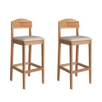 Kit 2 Banquetas Altas Capri para Bancada e Cozinha com Design Moderno - Amêndoa Kit 2 Banquetas Altas Capri para Bancada e Cozinha com Design Moderno - Amêndoa