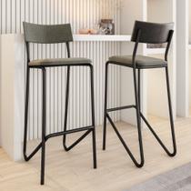 Kit 2 Banquetas Altas Cozinha Balcão 1747 Carraro Preto