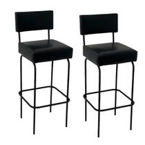 Kit 2 Banquetas Altas de Alumínio Tiffany Preto 70cm Aluminium Decor