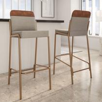 Kit 2 Banquetas Altas Duo Carraro Areia e Rosê Kit 2 Banquetas Altas Duo Carraro Areia e Rosê