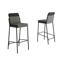 Kit 2 Banquetas Altas Duo Carraro Grafite E Preto