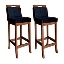 Kit 2 Banquetas Altas em Madeira Maciça Florença Kit 2 Banquetas Altas em Madeira Maciça Florença