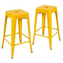 Kit 2 banquetas altas para bancada Iron Tolix 76 cm Amarelo Kit 2 banquetas altas para bancada Iron Tolix 76 cm Amarelo