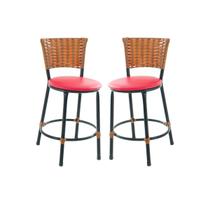 Kit 2 banquetas baixa cozinha americana balcão bar