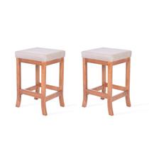 Kit 2 Banquetas Baixa em Madeira Maciça Toquio