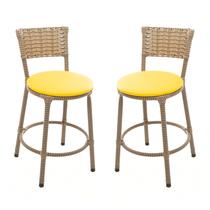 KIT 2 Banquetas Baixa Encapada Junco CAPPUCCINO Bar Bistro Americana KIT 2 Banquetas Baixa Encapada Junco CAPPUCCINO Bar Bistro Americana