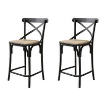 Kit 2 Banquetas Baixa Katrina Alta Resistencia e Durabilidade Aço Preto