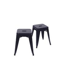 Kit 2 Banquetas Baixas em Aço Preto