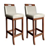 Kit 2 Banquetas Baixas em Madeira Maciça Florença Kit 2 Banquetas Baixas em Madeira Maciça Florença