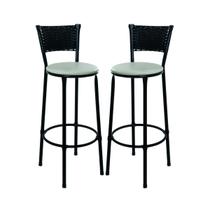Kit 2 Banquetas Banco Alto Bancada Cozinha Americana Junco Preto Kit 2 Banquetas Banco Alto Bancada Cozinha Americana Junco Preto