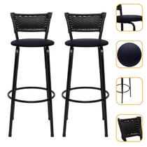 Kit 2 Banquetas Bancos Altos Para Cozinha Gourmet Bistro Balcão Bar Ilha Bancada Area Lazer Itagold