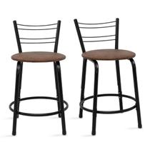 Kit 2 Banquetas Bancos Baixa 45cm Flórida Estrutura Preta Mesa Bistrô Cozinha Americana, Bar, Bancada, Área Gourmet Kit 2 Banquetas Bancos Baixa 45cm Flórida Estrutura Preta Mesa Bistrô Cozinha Americana, Bar, Bancada, Área Gourmet
