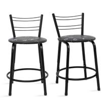 Kit 2 Banquetas Bancos Baixa 45cm Flórida Estrutura Preta Mesa Bistrô Cozinha Americana, Bar, Bancada, Área Gourmet Kit 2 Banquetas Bancos Baixa 45cm Flórida Estrutura Preta Mesa Bistrô Cozinha Americana, Bar, Bancada, Área Gourmet