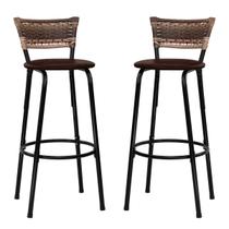 Kit 2 banquetas Bancos Cadeiras Para Bancada Alta Cozinha Gourmet Bares Balcão Americano Itagold