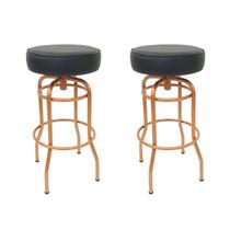 Kit 2 Banquetas Bar Altura 74cm Giratória Cobre Assento Preto