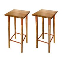 Kit 2 Banquetas Bistro Industrial Colors Ferro e Madeira Maciça - Cobre