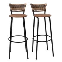 kit 2 Banquetas Cadeiras Bancos 80cm Balcão Ilha Bar Bancada Cozinha Gourmet Área de Lazer Itagold