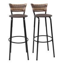 kit 2 Banquetas Cadeiras Bancos 80cm Balcão Ilha Bar Bancada Cozinha Gourmet Área de Lazer Itagold