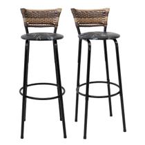 kit 2 Banquetas Cadeiras Bancos 80cm Balcão Ilha Bar Bancada Cozinha Gourmet Área de Lazer Itagold