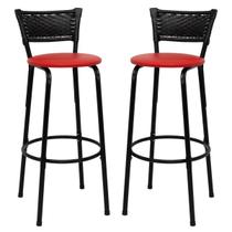 Kit 2 Banquetas Cadeiras Bancos Altos Para Cozinha Gourmet Bistro Balcão Bares Ilha Bancada Area Lazer Itagold