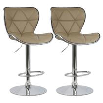Kit 2 Banquetas Cannes Em Pu Giratória Base Disco Cromada