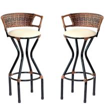 Kit 2 Banquetas Charme Assento Estofado para Área Gourmet