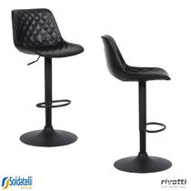 Kit 2 Banquetas Criciúma Base Disco Preta Várias Cores - Rivatti