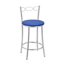 Kit 2 Banquetas Cromadas Assento Espuma D15 Treparoni Azul Kit 2 Banquetas Cromadas Assento Espuma D15 Treparoni Azul