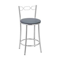 Kit 2 Banquetas Cromadas Assento Espuma D15 Treparoni Cinza Kit 2 Banquetas Cromadas Assento Espuma D15 Treparoni Cinza