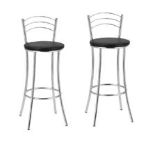 Kit 2 Banquetas Cromadas BC26-a A101 Cinza/Cromado/Preto