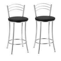Kit 2 Banquetas Cromadas BC26-B A101 Cinza/Cromado/Preto