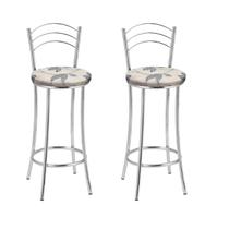 Kit 2 Banquetas Cromadas BC26-B E516 Cinza/Cromado/Bege Kit 2 Banquetas Cromadas BC26-B E516 Cinza/Cromado/Bege