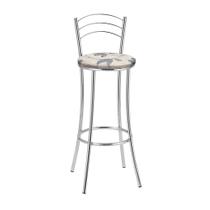 Kit 2 Banquetas Cromadas BC26A de Metal e Assento Espuma D15 Treparoni