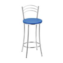 Kit 2 Banquetas Cromadas BC26B de Metal e Assento Espuma D15 Treparoni