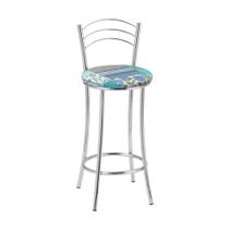 Kit 2 Banquetas Cromadas BC26B de Metal e Assento Espuma D15 Treparoni