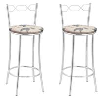 Kit 2 Banquetas Cromadas Bc51-b E516