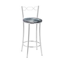 Kit 2 Banquetas Cromadas BC51B de Metal e Assento Espuma D15 Treparoni