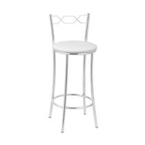 Kit 2 Banquetas Cromadas Espuma D15 Treparoni Branco Kit 2 Banquetas Cromadas Espuma D15 Treparoni Branco