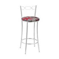 Kit 2 Banquetas Cromadas Espuma D15 Treparoni Vermelho Kit 2 Banquetas Cromadas Espuma D15 Treparoni Vermelho