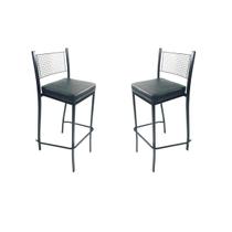 Kit 2 Banquetas EMPILHÁVEL Preta altura 65cm assento preto - Poltronas do Sul